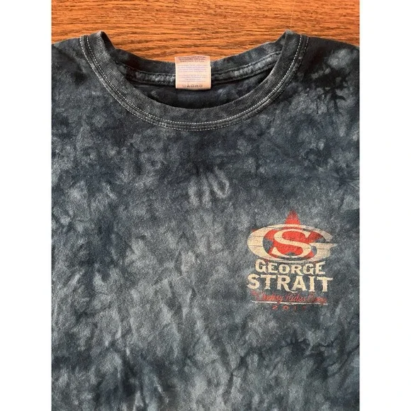 GEORGE STRAIT The Cowboy Rides Away 2014‎ Concert Distressed Tie-dye Large Shirt - Picture 3 of 8